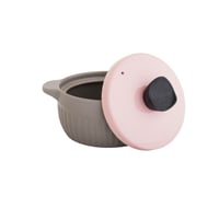 قدر طبخ سيراميك مقاس 2.5 لتر رمادي مطفي