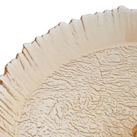 صحن كيك زجاج تركي بقاعدة لون عسلي