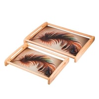 طقم تباسي خشب موديرن تركي مع سطح زجاجي مكون من 2 ق...