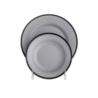 طقم عشاء ميلامين 40 قطعة 6 أشخاص لون رمادي