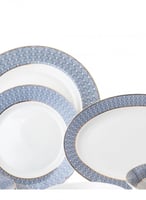 طقم سفرة بورسلين 18 قطعة أزرق ذهبي