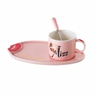 طقم كوب صحن تقديم بورسلين