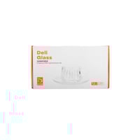 طقم أكواب شاي مع صحون زجاج شفاف - 12 قطعة 230 مل