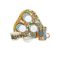 طقم تقديم شاي وقهوة زجاج تركي 4 قطع بألوان عصرية