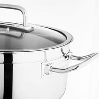 طقم قدور أطلس استيل تركي غطاء زجاج 8 قطع