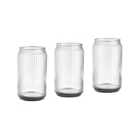 طقم كاسات زجاج مخطط 3 قطع