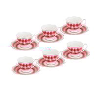 طقم فناجين قهوة تركي ريد لاين 12 قطعة