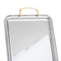 طقم صواني تقديم استيل مع ذهبي 3 قطع