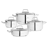 طقم قدور أطلس استيل تركي غطاء زجاج 8 قطع