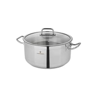 طقم قدور أطلس استيل تركي غطاء زجاج 8 قطع