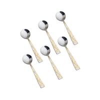 طقم ملاعق شوربة ستيل ذهبي 6 حبة