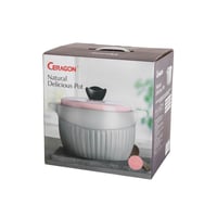 قدر طبخ سيراميك مقاس 2.5 لتر رمادي مطفي