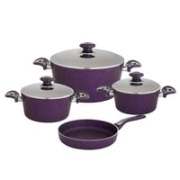 طقم قدور جرانيت تركي 7 قطع لون بنفسجي