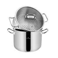 قدر طبخ بخار أطلس استيل تركي غطاء زجاج مقاس 26 سم