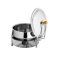 سخان طعام استيل هندي مع ذهبي مقاس 8 لتر