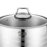 طقم قدور ستيل تركي فاخر 18/10 غطاء زجاج 9 قطع