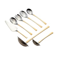 شنطة ملاعق ستانلس ستيل 72 قطعة فضي ذهبي