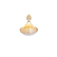 طقم تمرية زجاج تركي قطعتين لون بيج 12 سم