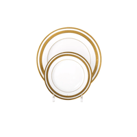 طقم سفرة بورسلين ذهبي فاخر 18 قطعة