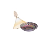 طقم تمرية زجاج تركي قطعتين لون رمادي 12 سم