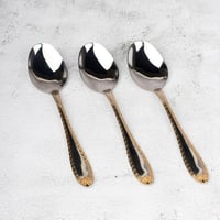 طقم ملاعق أكل ستيل ذهبي 6 حبة