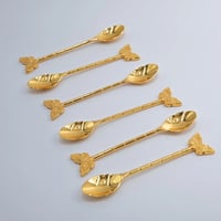 طقم ملاعق شاي 6 قطع لون ذهبي