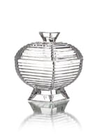 سكرية زجاج شفاف بقاعدة