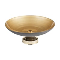 صحن تقديم زجاج تركي بقاعدة 40 سم ذهبي