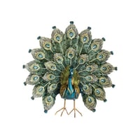 مجسم ديكور طاووس أخضر 27.5 سم