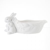 سلة سيراميك شكل أرنب لون أبيض