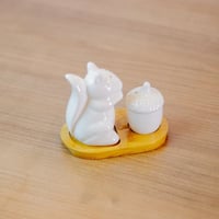 طقم ملاحات سيراميك مع ستاند خشب