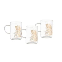 طقم أكواب زجاج جولد ديزاين 3 قطع