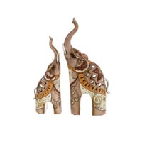 مجسم ديكور فيل ثنائي لون بيج 31.5 سم