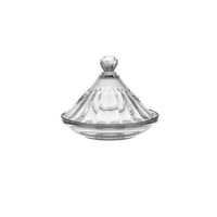 تمرية زجاج شفاف بغطاء