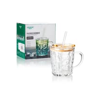 كوب زجاج مع غطاء 300 مل