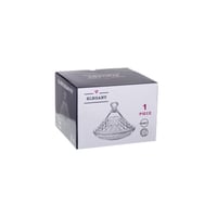 تمرية زجاج شفاف بغطاء