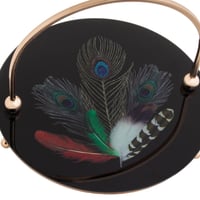 شيالة حلى زجاج يد معدن ذهبي 25 سم