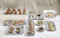 صحن تقديم ميلامين مستطيل 28 سم رخامي