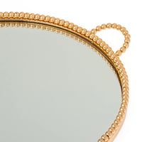 صينية تقديم مراية دائري ذهبي 24 سم