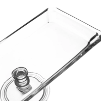 صحن تقديم مستطيل زجاج تركي بقاعدة