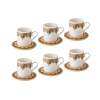 فناجين قهوة تركي صحن خشب 12 قطعة