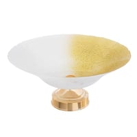 صحن تقديم زجاج تركي بقاعدة 40 سم ذهبي