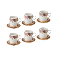 فناجين قهوة تركي صحن خشب 12 قطعة