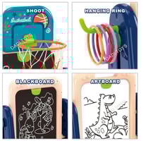 حامل لوحات 4 في 1 للأطفال - لوح سبورة، لوحة رسم، س...