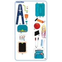 حامل لوحات 4 في 1 للأطفال - لوح سبورة، لوحة رسم، س...