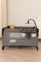 سرير ومحبس أطفال مستويين وفتحة جانبية مزود بطاولة...