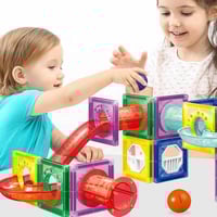 مجموعة مكعبات المسار المغناطيسية - لعبة تركيب كرات...