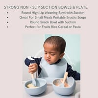 مجموعة اطعام اطفال من السيليكون مكونة من6 قطع، طبق...