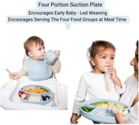 مجموعة اطعام اطفال من السيليكون مكونة من6 قطع، طبق...