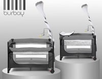 سرير ومحبس أطفال مستويين وفتحة جانبية مزود بطاولة...